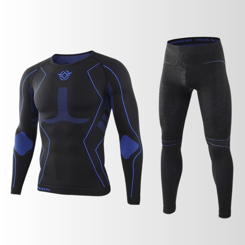 NOUVEAU RICHE Thermische Funktionsunterwäsche Herren Atmungsaktiv Nahtlos Schwarz Blau