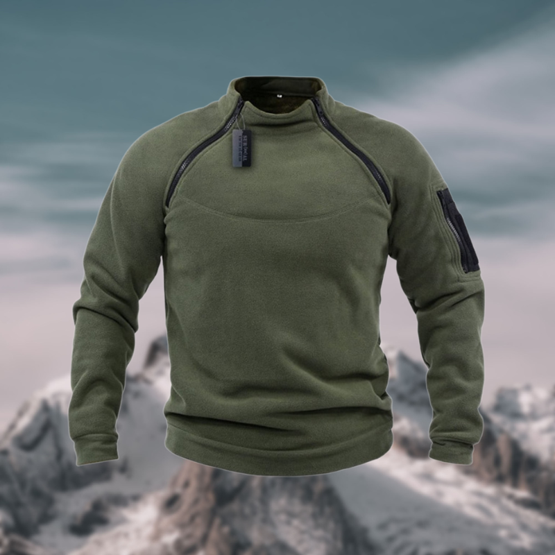 NOUVEAU RICHE Winddichter & Taktischer Herren Fleece Pullover Militärgrün