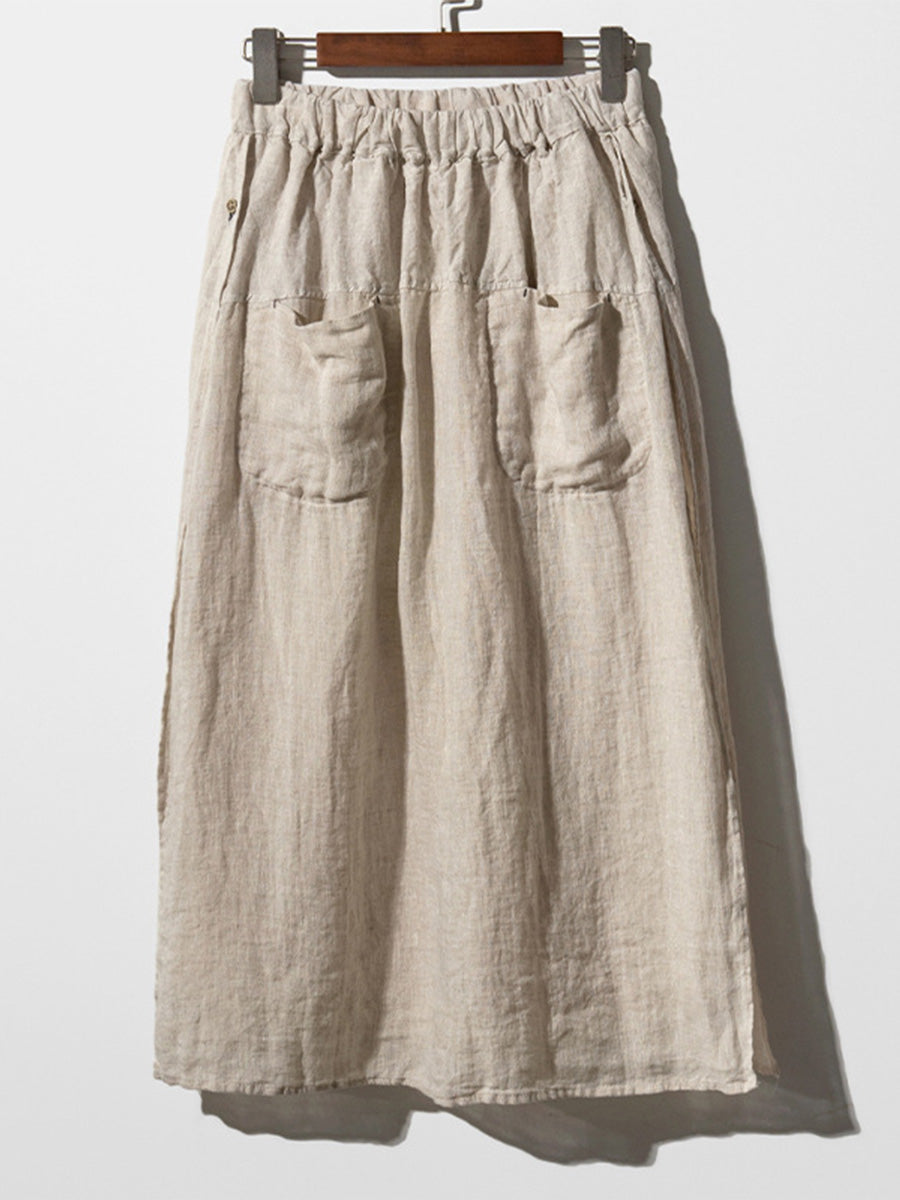 NOUVEAU RICHE Leinen Culotte Mit Weitem Bein Und Taschen Für Damen Bequem Und Luftig Ideal Für Den Sommer
