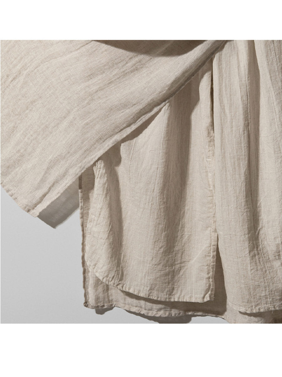 NOUVEAU RICHE Leinen Culotte Mit Weitem Bein Und Taschen Für Damen Bequem Und Luftig Ideal Für Den Sommer