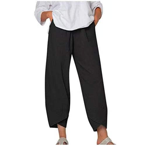NOUVEAU RICHE Culottes Für Damen Mit Weitem Bein In Kurzer Länge Elastischer Bund Aus Leichtem Stoff Ideal Für Den Alltag Schwarz