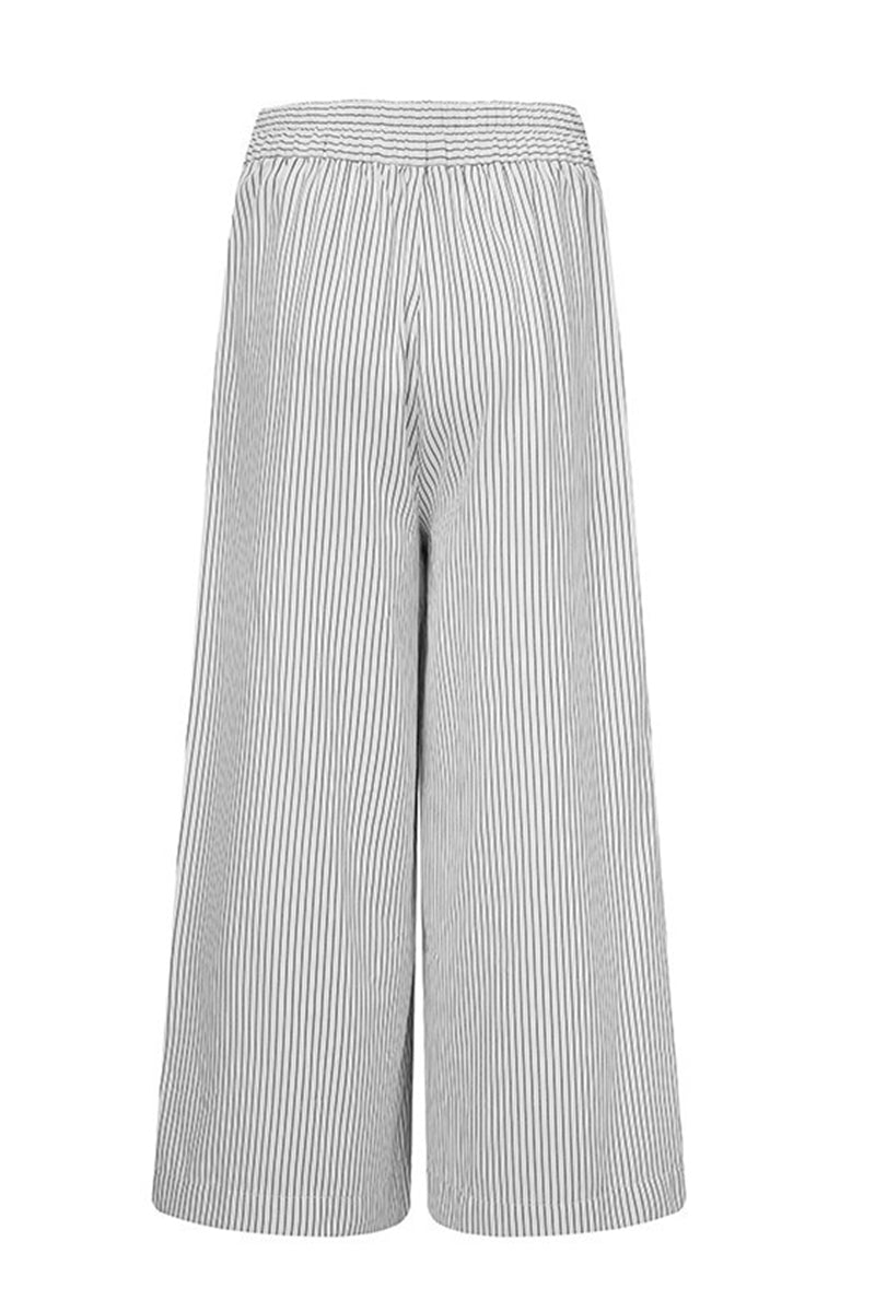 NOUVEAU RICHE Culottes Mit Hoher Taille Für Damen Weites Bein Streifenmuster Verkürzte Länge Mit Knopfdetail