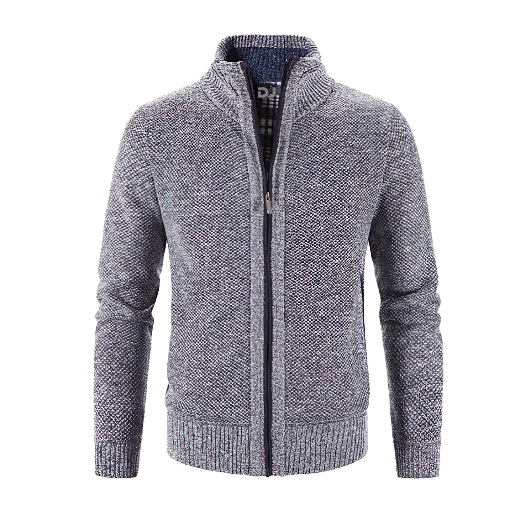 NOUVEAU RICHE Elegante Herren Strickjacke mit Reißverschluss für stilvolle Freizeit- und Bürooutfits Grau