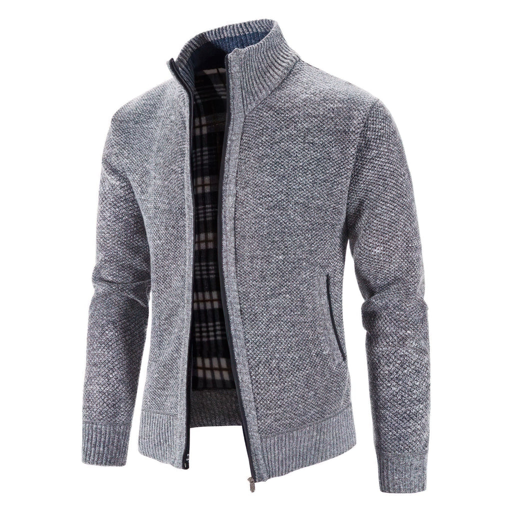 NOUVEAU RICHE Elegante Herren Strickjacke mit Reißverschluss für stilvolle Freizeit- und Bürooutfits