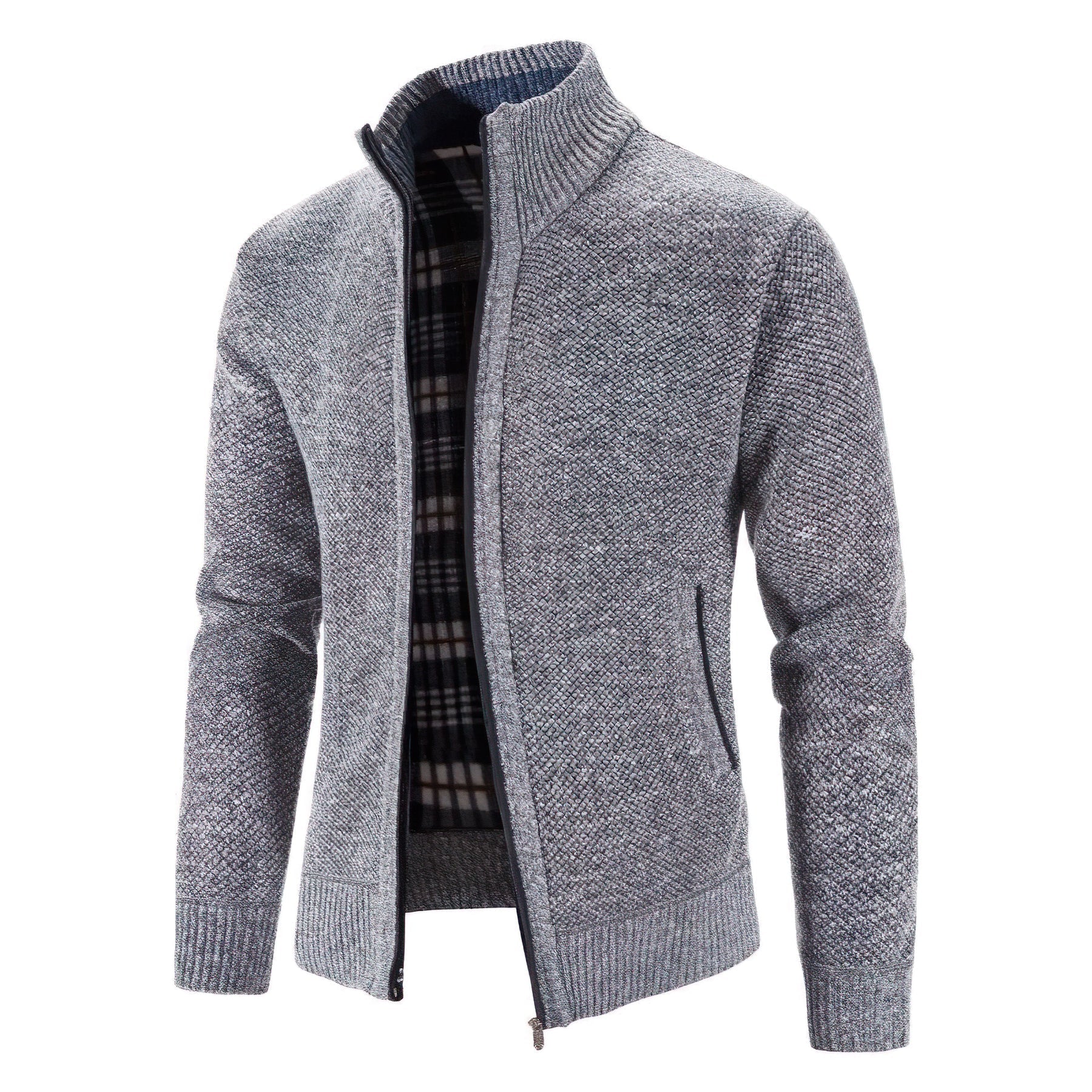 NOUVEAU RICHE Elegante Herren Strickjacke mit Reißverschluss für stilvolle Freizeit- und Bürooutfits