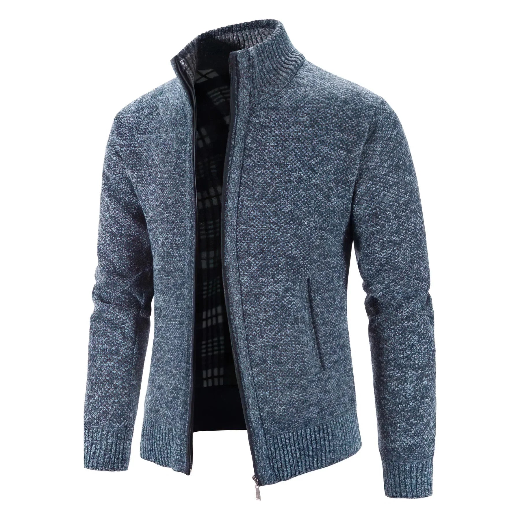 NOUVEAU RICHE Elegante Herren Strickjacke mit Reißverschluss für stilvolle Freizeit- und Bürooutfits