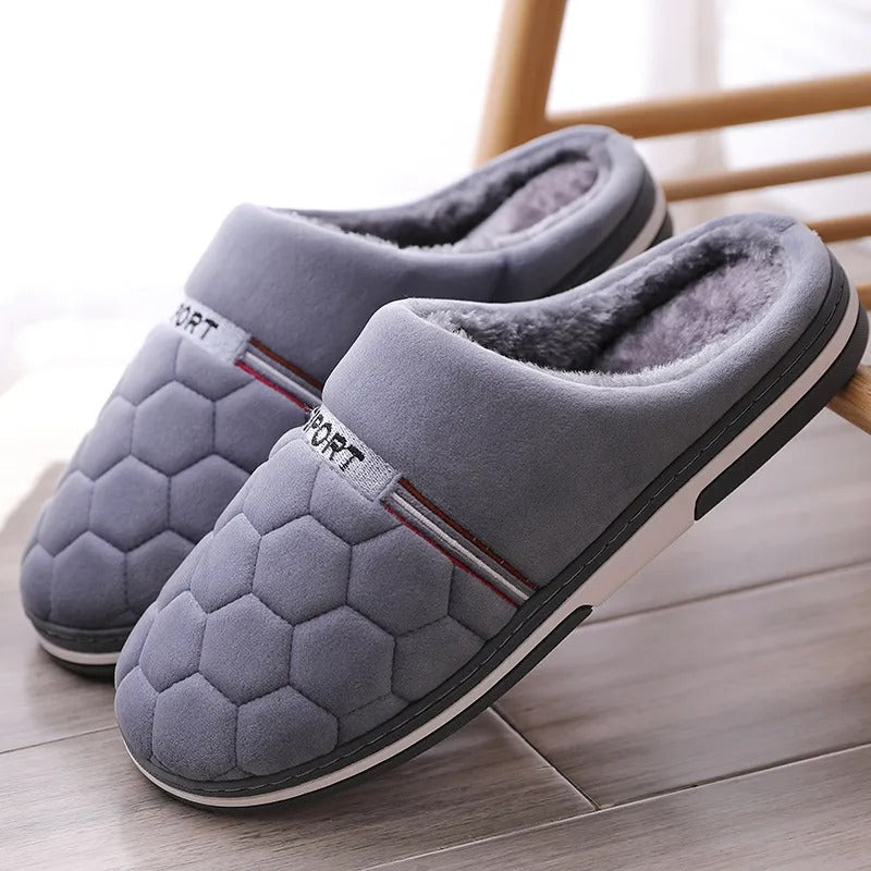 NOUVEAU RICHE Blaue Herren Hausschuhe Mit Dicker Sohle Und Warmfutter dunkelgrau