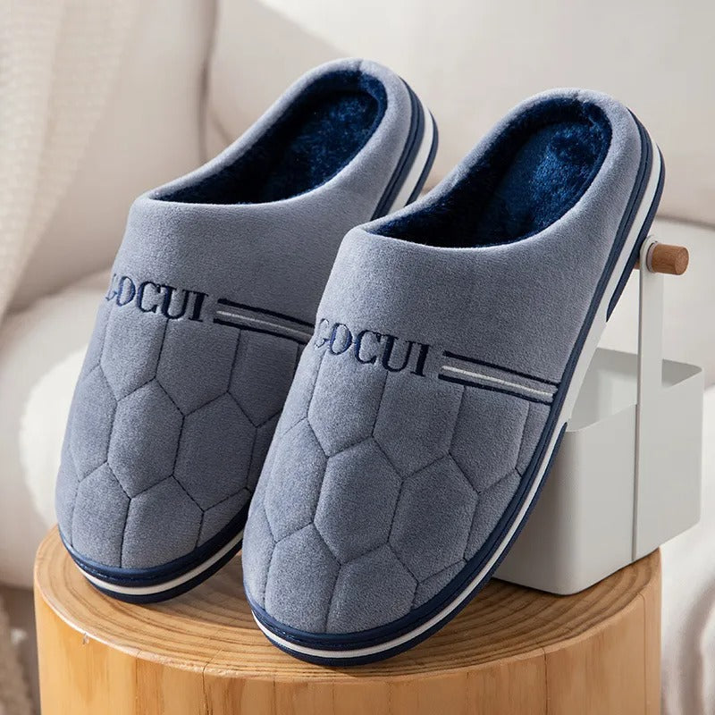 NOUVEAU RICHE Blaue Herren Hausschuhe Mit Dicker Sohle Und Warmfutter dunkelgrau_2