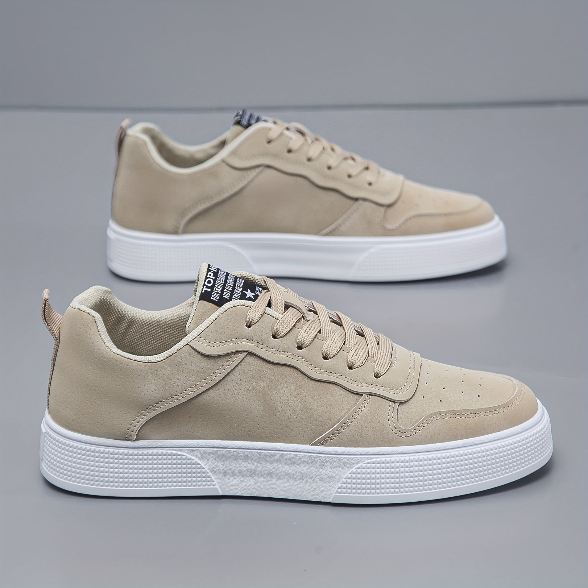 NOUVEAU RICHE Einfarbige Low Top Herren Sneaker PU Obermaterial Alltag