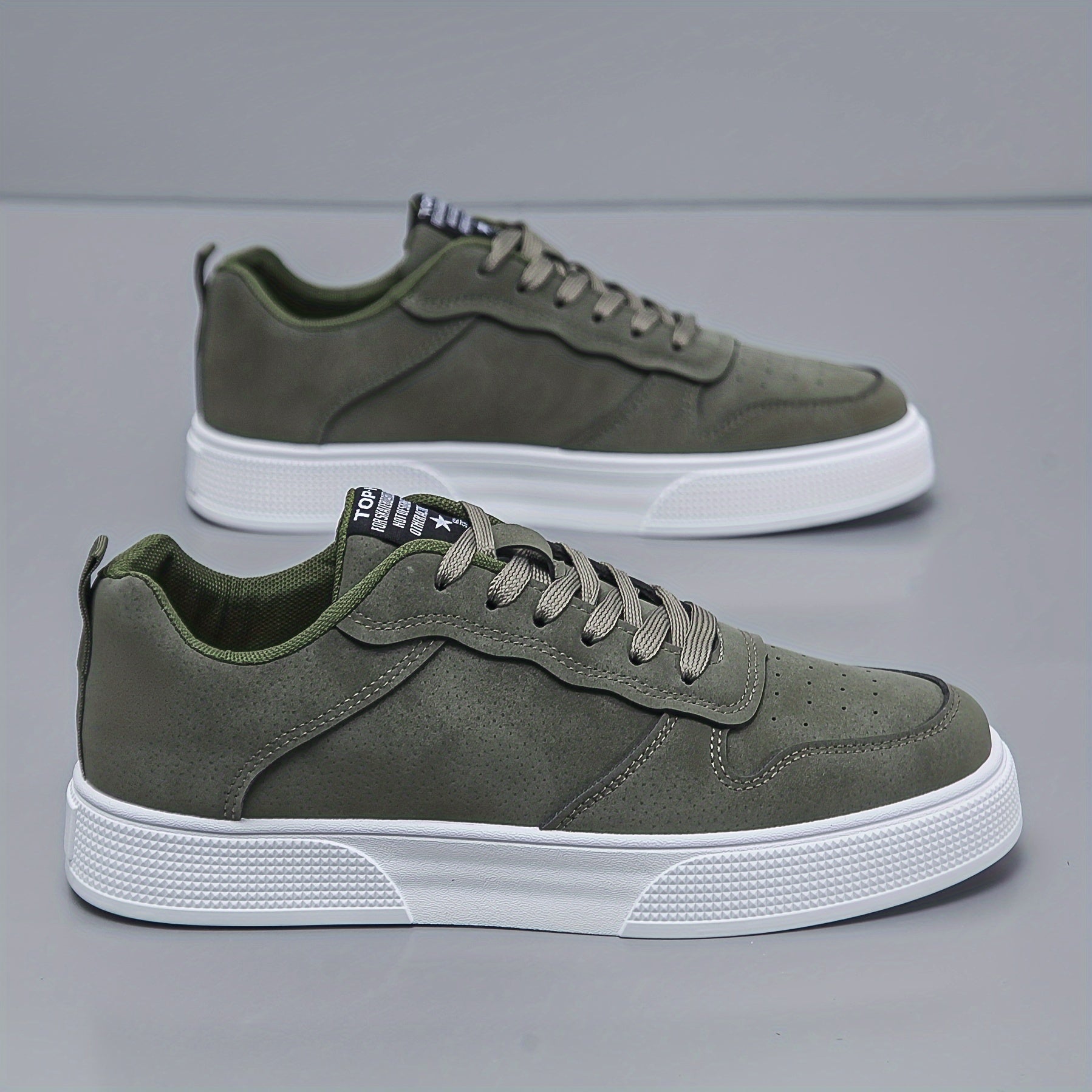 NOUVEAU RICHE Einfarbige Low Top Herren Sneaker PU Obermaterial Alltag