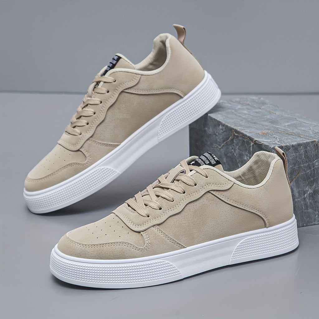 NOUVEAU RICHE Einfarbige Low Top Herren Sneaker PU Obermaterial Alltag Y568-Tuo-Farbe