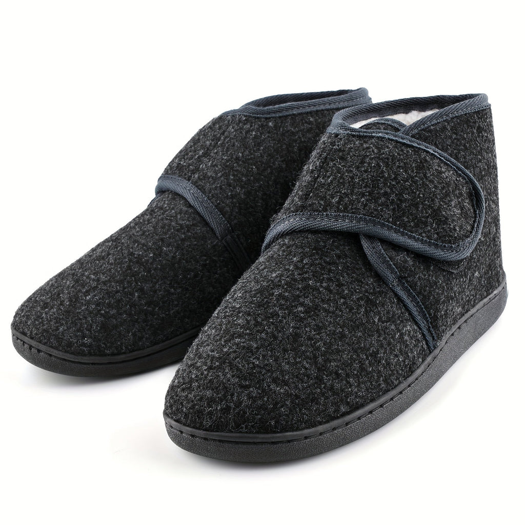 NOUVEAU RICHE Herren Slipper Mit Stabilem Knöchelriemen Und Klettverschluss Dunkelgrau