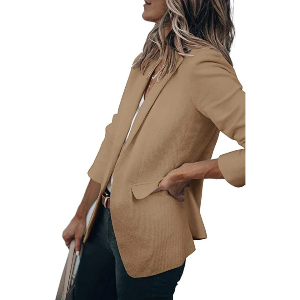 NOUVEAU RICHE Damen Blazer Übergröße Tailored Fit Vielseitig Büro Abend Dunkelbraun