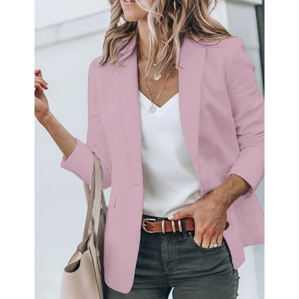 NOUVEAU RICHE Damen Blazer Übergröße Tailored Fit Vielseitig Büro Abend Rosa
