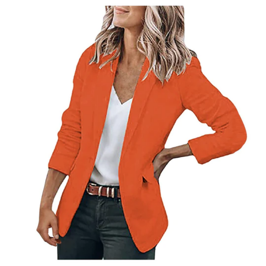 NOUVEAU RICHE Damen Blazer Übergröße Tailored Fit Vielseitig Büro Abend Orange