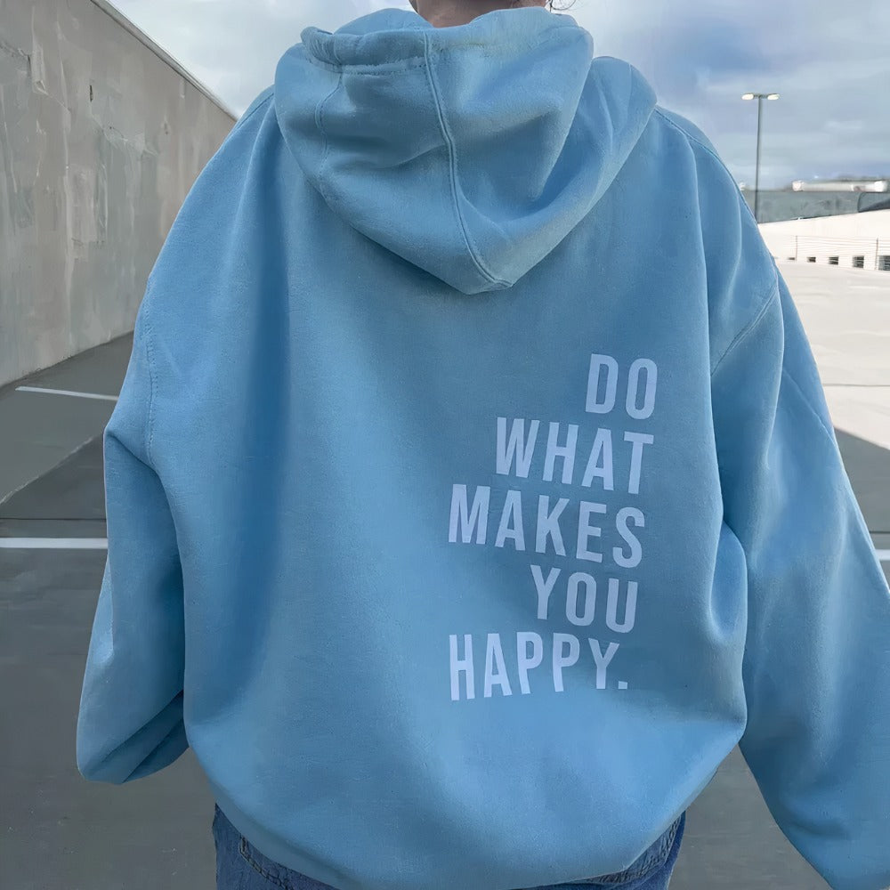 NOUVEAU RICHE Damen Hoodie Mit Lockere Passform Aus Weicher Baumwollmischung Und Kapuze Mit Kordelzug Für Freizeitkleidung Blau