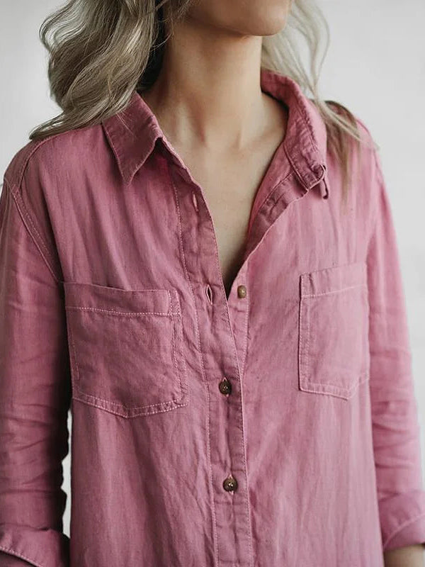 NOUVEAU RICHE Damen Jumpsuit Mit Button Down Langarm Rolllasche In Relaxed Fit Und Geradem Bein Ideal Für Den Alltag