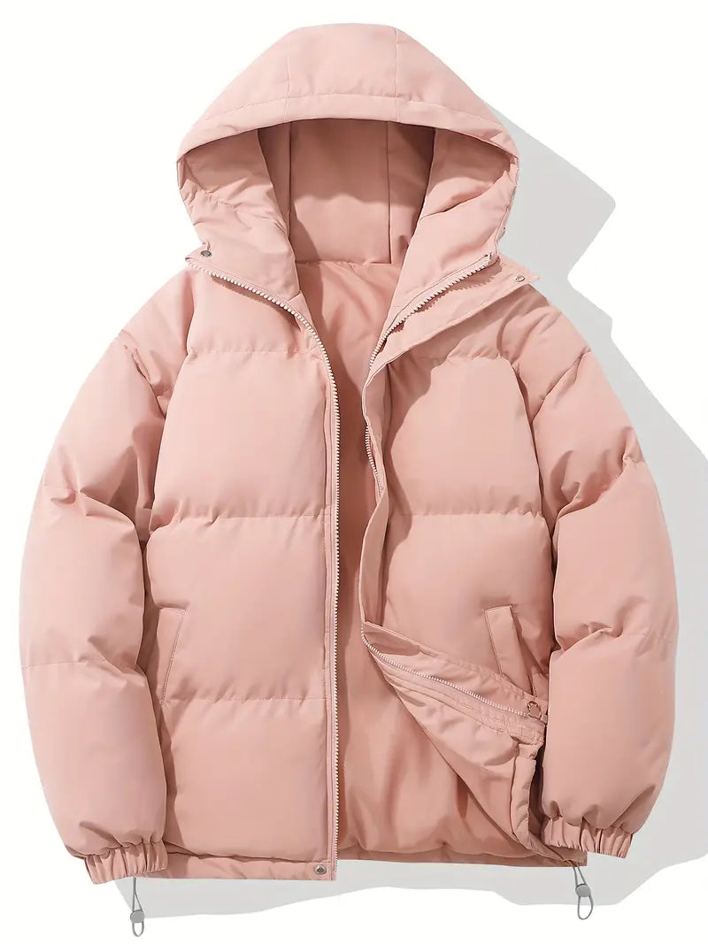 NOUVEAU RICHE Damen Kapuzenjacke Winter Warme Alltagsjacke Mit Kapuze Rosa