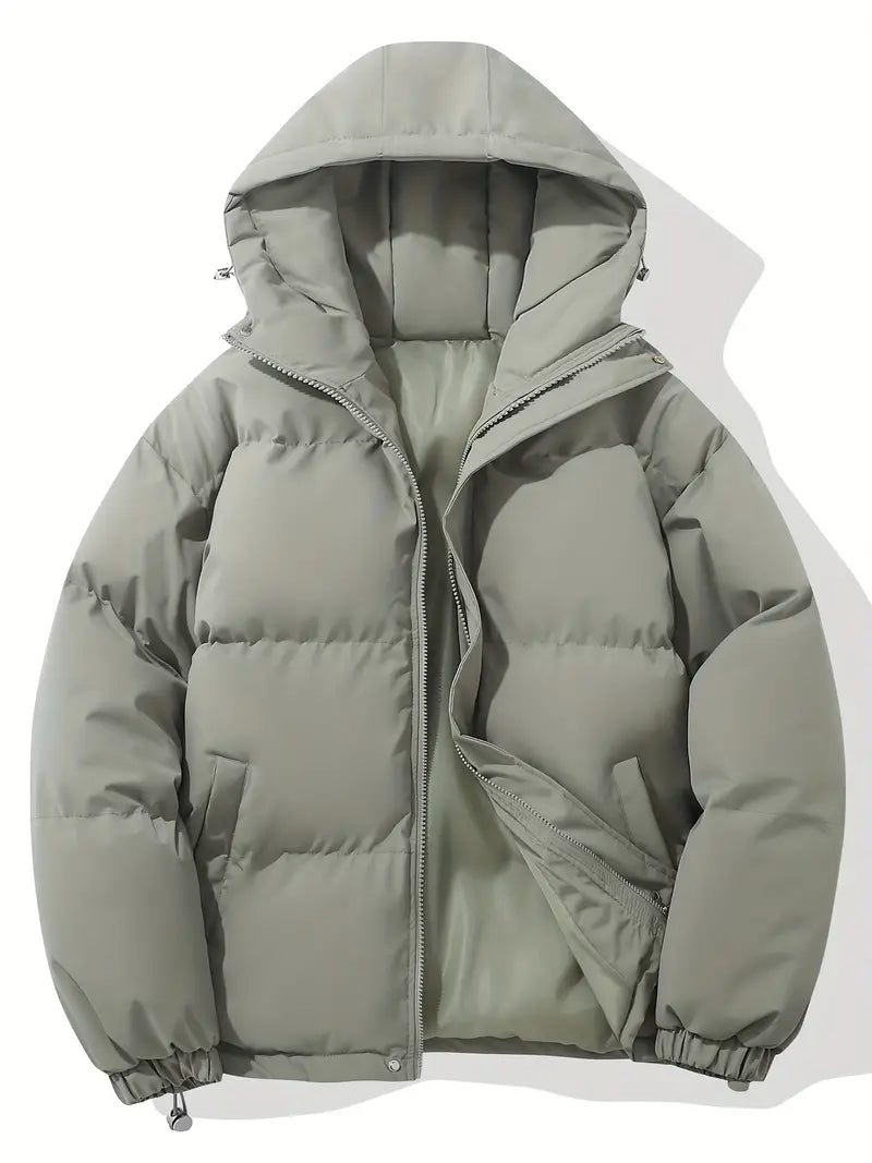 NOUVEAU RICHE Damen Kapuzenjacke Winter Warme Alltagsjacke Mit Kapuze Hellgrau