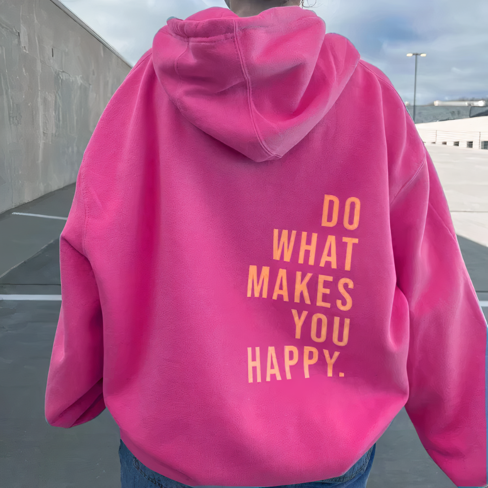 NOUVEAU RICHE Damen Kapuzenpullover Mit Textdruck Für Freizeit Outdoor Rosa