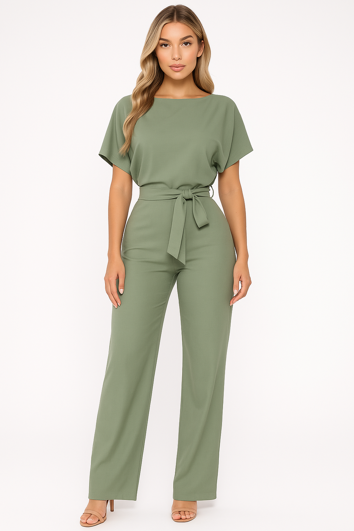 NOUVEAU RICHE Stylischer Damen Jumpsuit Für Elegantes Alltagsoutfit Grün