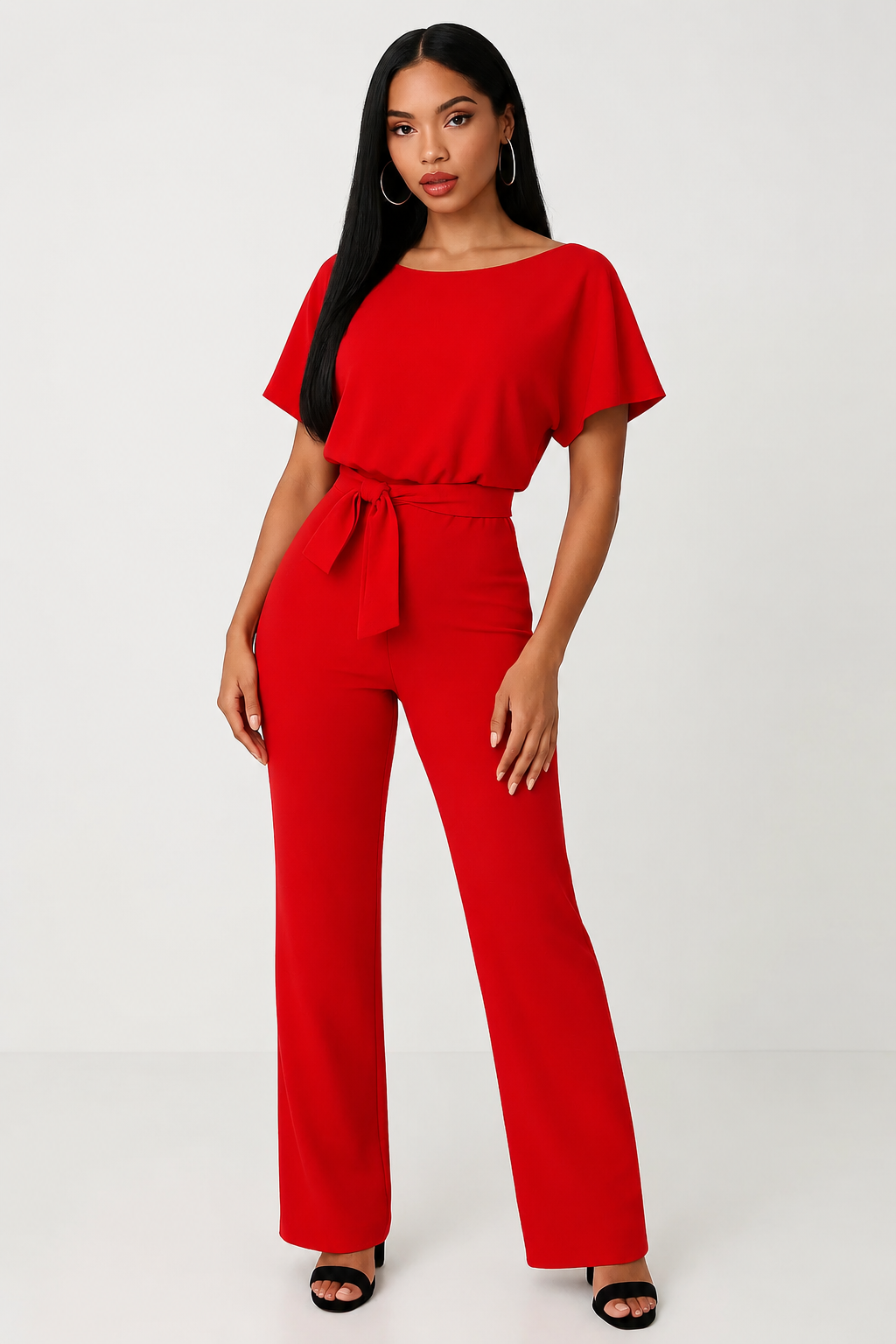 NOUVEAU RICHE Stylischer Damen Jumpsuit Für Elegantes Alltagsoutfit Rot