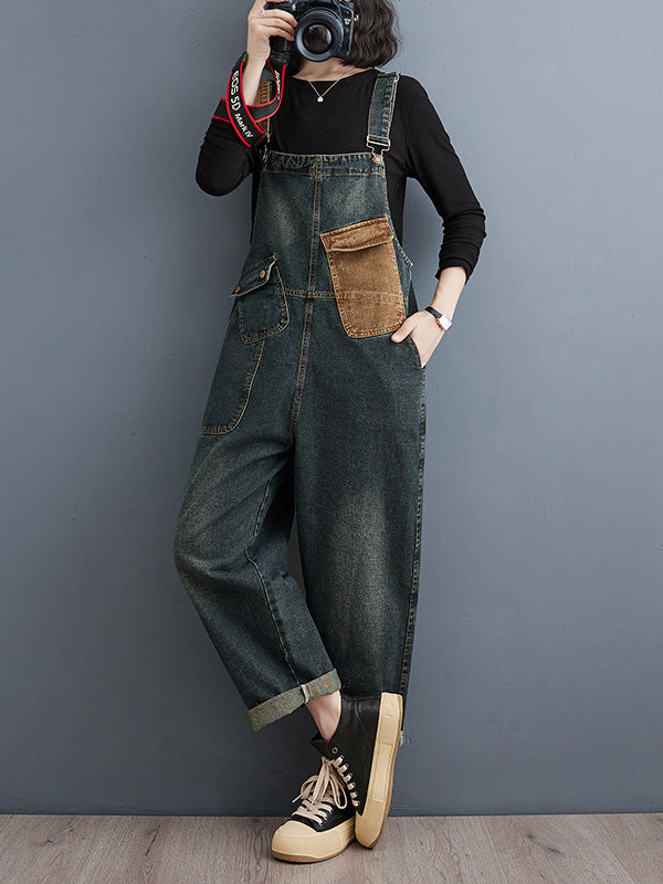 NOUVEAU RICHE Damen Denim Overall Mit Kontrastverwaschung Entspannter Schnitt Für Bequeme Passform Ideal Für Freizeitmode