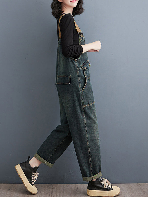 NOUVEAU RICHE Damen Denim Overall Mit Kontrastverwaschung Entspannter Schnitt Für Bequeme Passform Ideal Für Freizeitmode