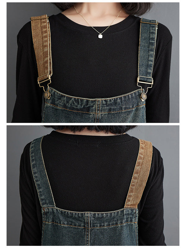 NOUVEAU RICHE Damen Denim Overall Mit Kontrastverwaschung Entspannter Schnitt Für Bequeme Passform Ideal Für Freizeitmode