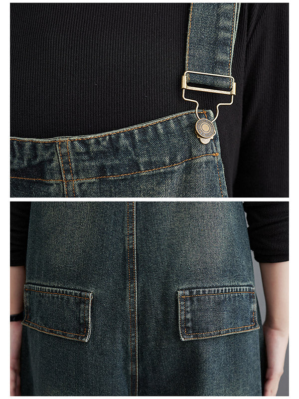 NOUVEAU RICHE Damen Denim Overall Mit Kontrastverwaschung Entspannter Schnitt Für Bequeme Passform Ideal Für Freizeitmode