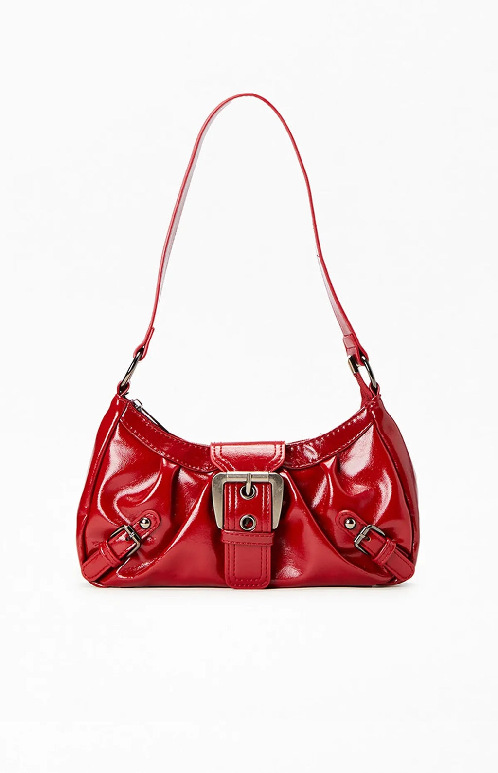 NOUVEAU RICHE Damen-Schultertasche aus Leder Kompakte Formschöne Tasche Rot