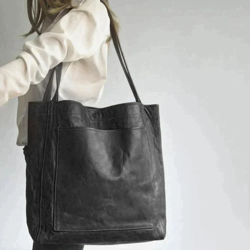 NOUVEAU RICHE Damen Leder Shopper Große Tote Tasche Elegant Alltag