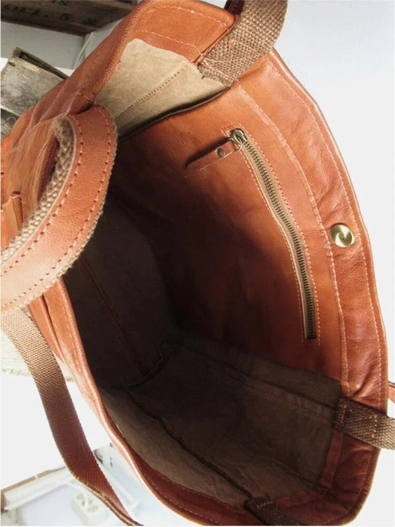 NOUVEAU RICHE Damen Leder Shopper Große Tote Tasche Elegant Alltag