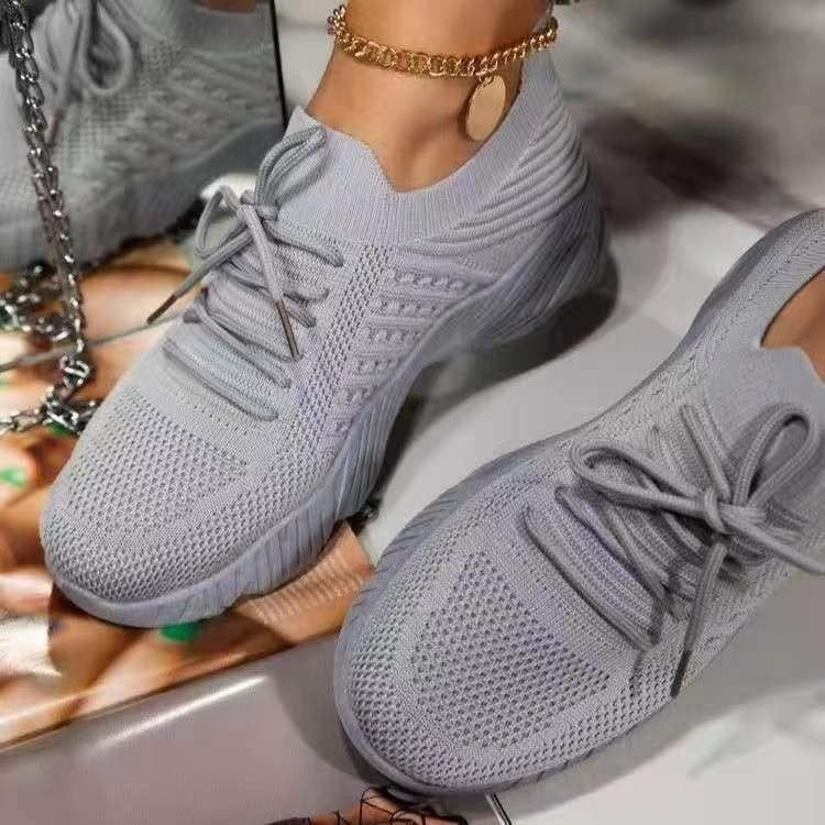 NOUVEAU RICHE Damen Sneaker Fußgewölbeunterstützung Bequeme Passform Grau