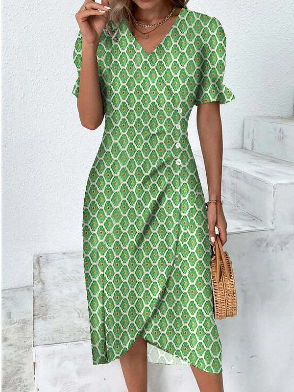 NOUVEAU RICHE Damen Sommerkleid Atmungsaktives Kleid Strand Gartenparty Hellgrün