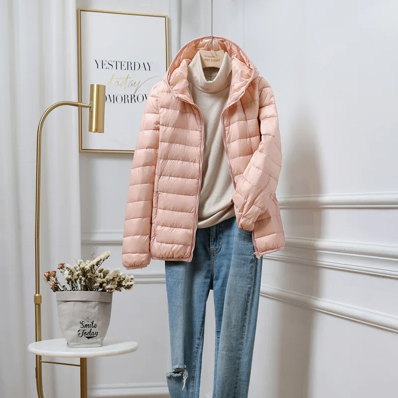 NOUVEAU RICHE Damen-Steppjacke Leicht Und Mit Kapuze Vielseitige Wärme Stil