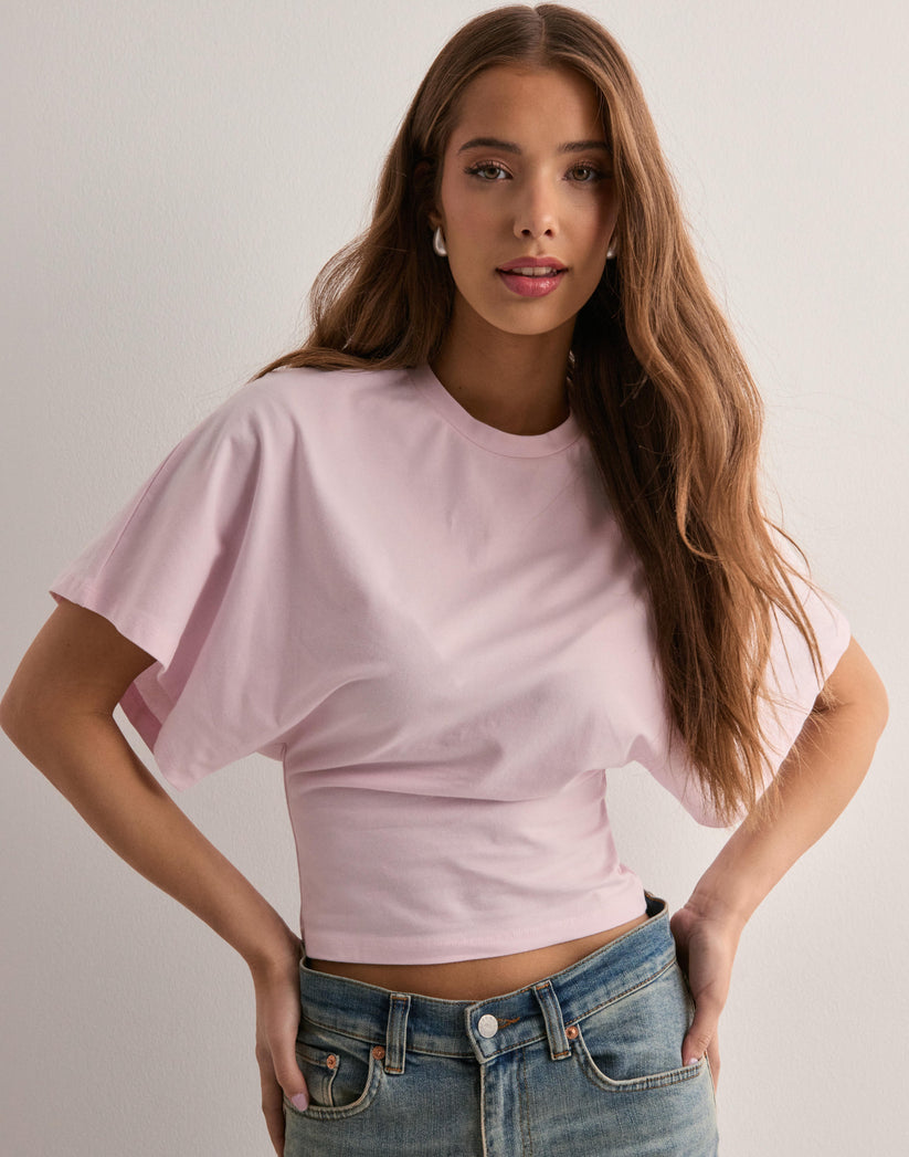 NOUVEAU RICHE Damen T Shirt Mit Weiten Ärmeln Alltagslook Komfortabel Rosa