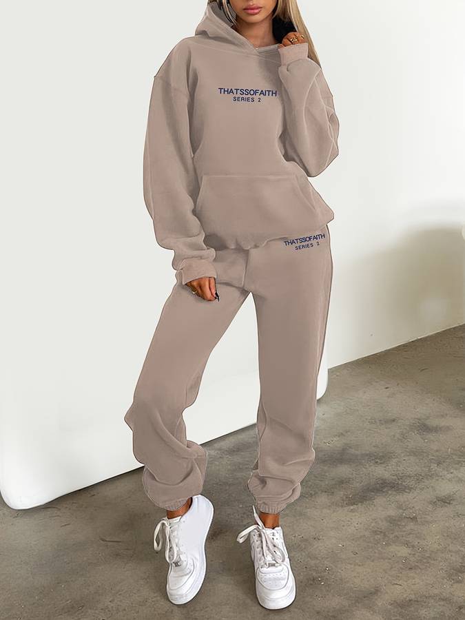 Damen-Trainingsanzug-Set – Hoodie und Jogginghose in bequemer Passform – Atmungsaktive Baumwolle – Lässiger Look 3