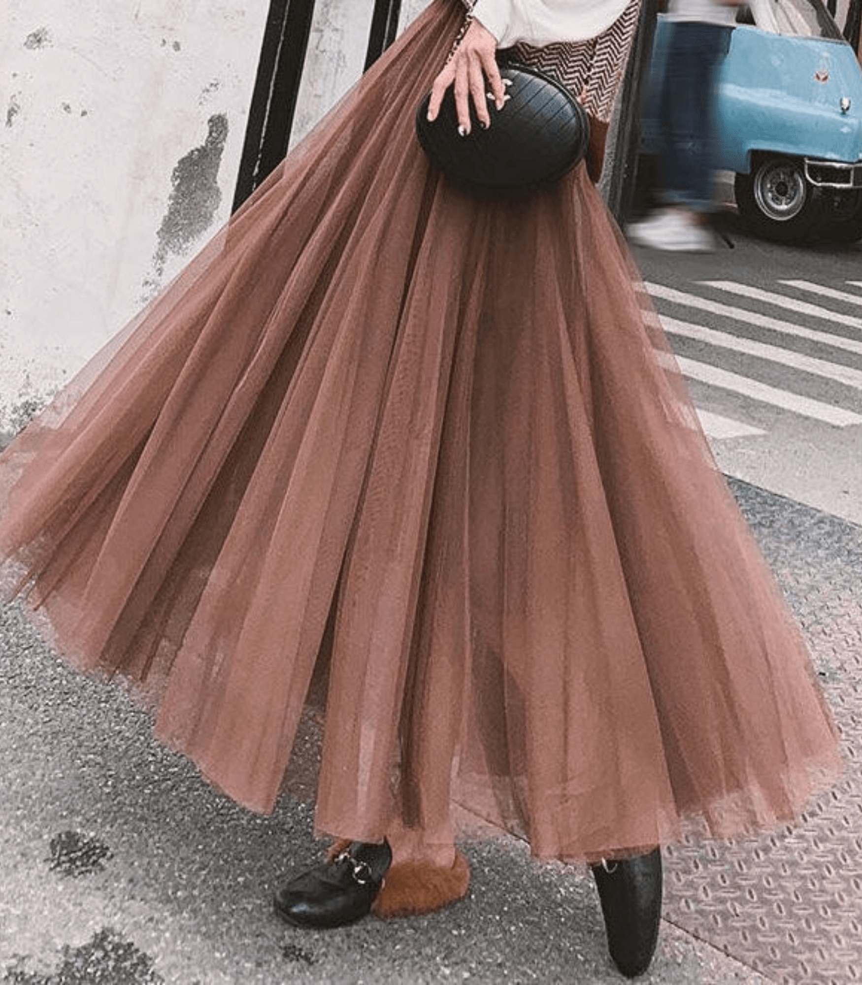 NOUVEAU RICHE Damen Tüllrock Knöchellang Mehrlagiges Netz Elegantes Fließendes Design Für Jedes Outfit
