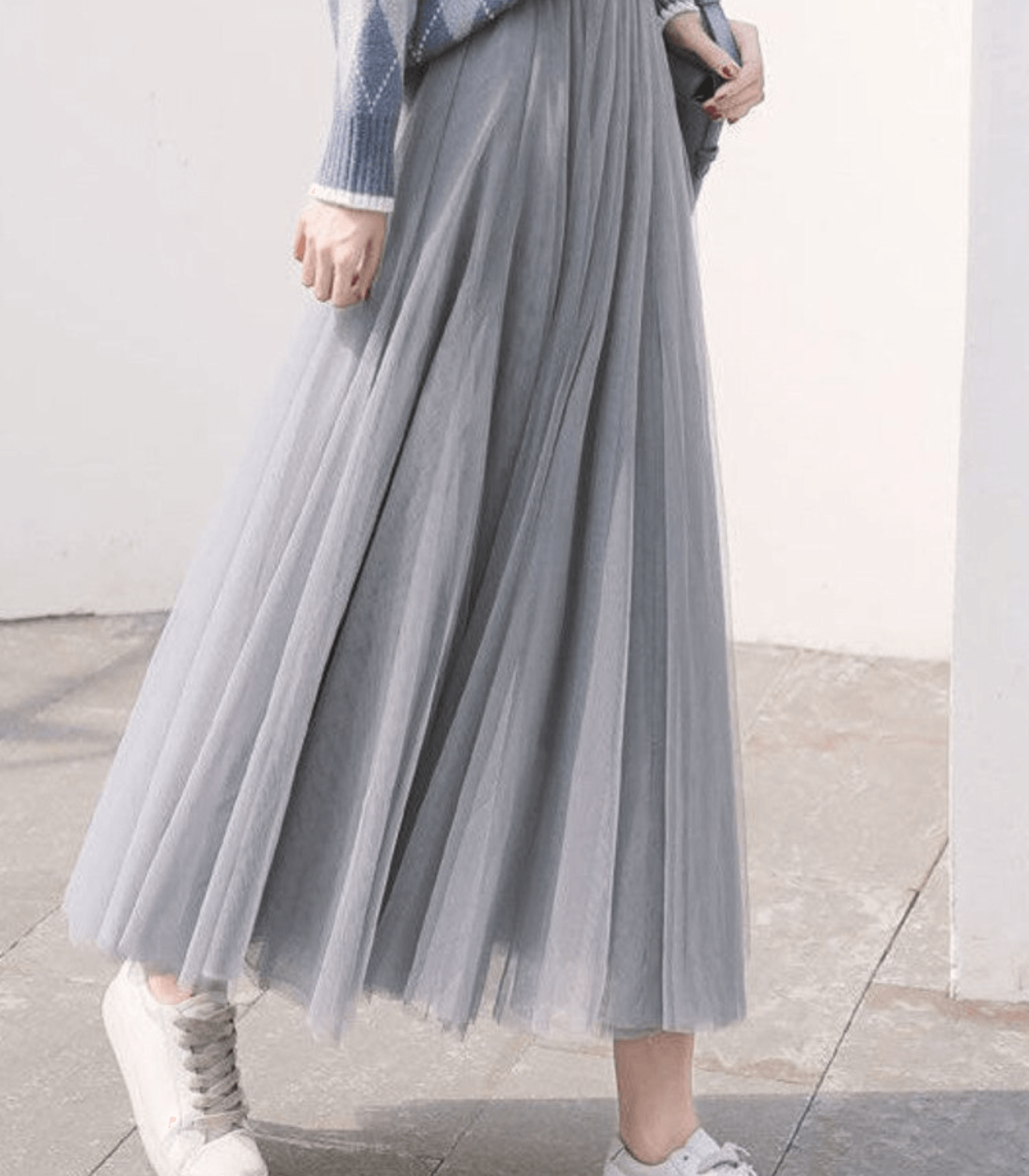 NOUVEAU RICHE Damen Tüllrock Knöchellang Mehrlagiges Netz Elegantes Fließendes Design Für Jedes Outfit