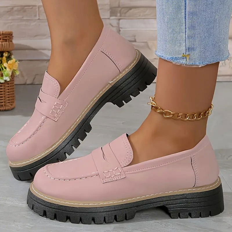 NOUVEAU RICHE Damen Wildleder Loafer Ganztagskomfort Stilvolle Schuhe Rosa