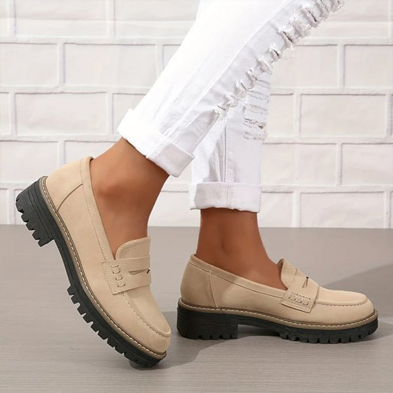NOUVEAU RICHE Damen Wildleder Loafer Ganztagskomfort Stilvolle Schuhe