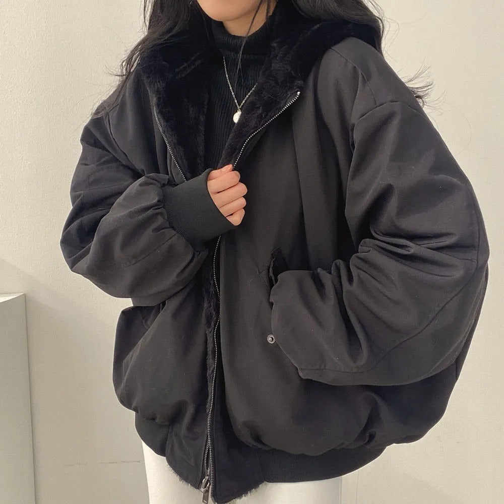 NOUVEAU RICHE Winterjacke Damen – Doppellagige Jacke mit schmaler, eleganter Passform, leicht & bequem, Beige, Schwarz oder Blau, S-3XL – Bersh Schwarz