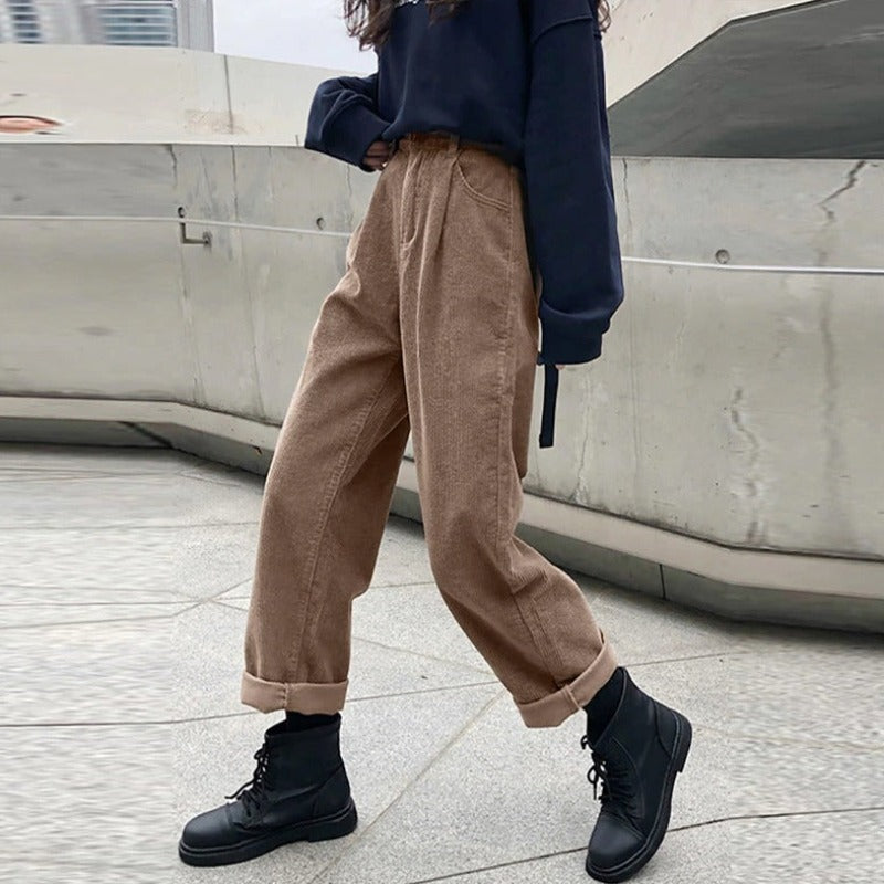 NOUVEAU RICHE Damen Cordhosen Stilvoll Bequem Perfekt Für Alltag Freizeit Braun