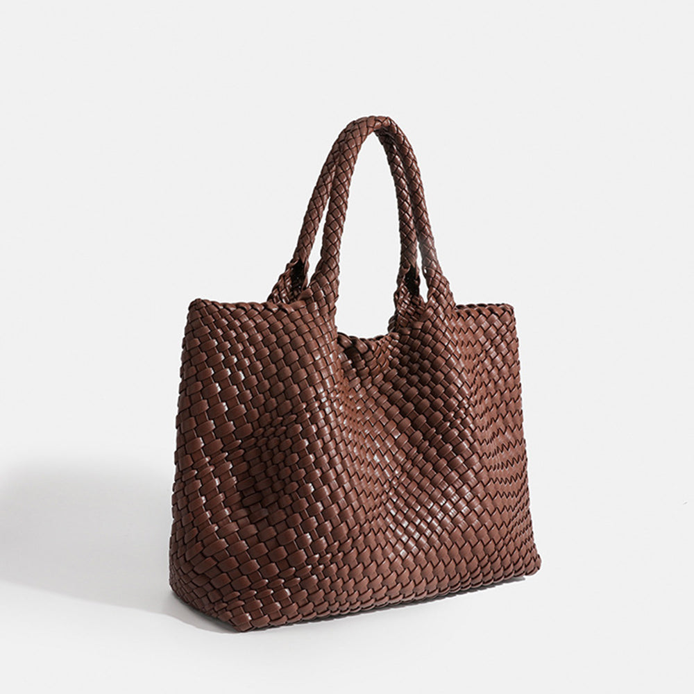 NOUVEAU RICHE Damen Einkaufstasche Beige Einheitsgröße Vegane Ledertasche aus Kunstleder für Stil und Funktionalität