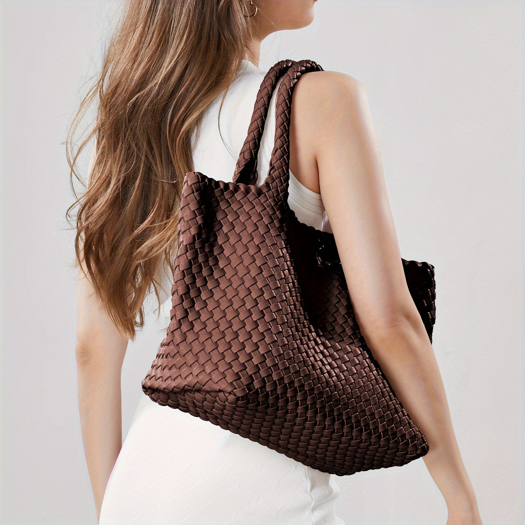 NOUVEAU RICHE Damen Einkaufstasche Beige Einheitsgröße Vegane Ledertasche aus Kunstleder für Stil und Funktionalität