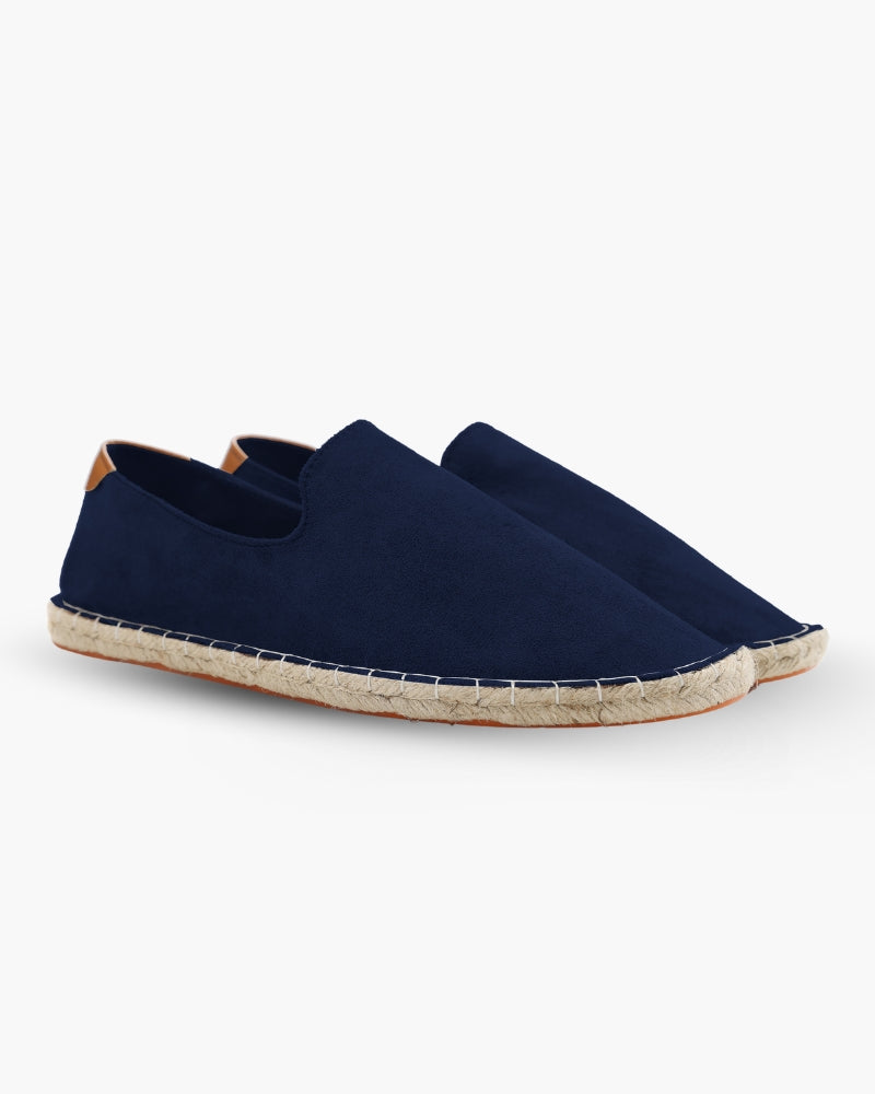 NOUVEAU RICHE Herren Espadrilles Baumwolle mit Juteumwickelter Sohle Blau