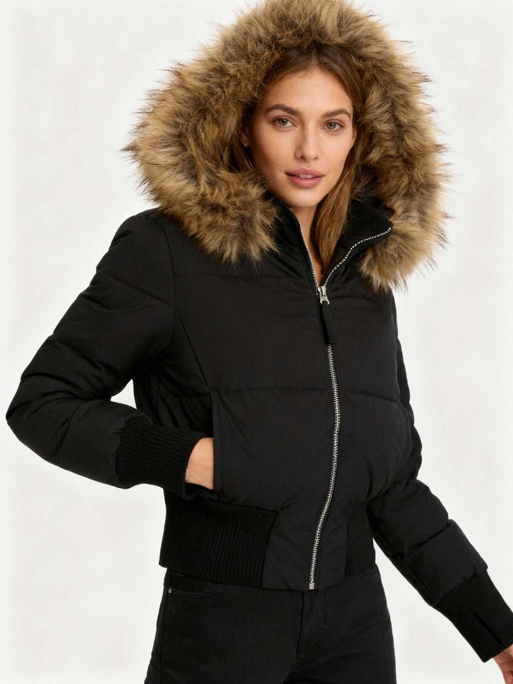 NOUVEAU RICHE Damen Gesteppte Winterjacke Warm Leicht Alltag Freizeit Look