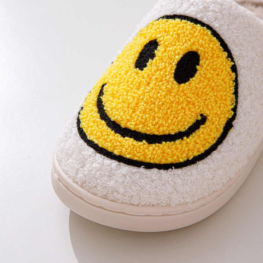 NOUVEAU RICHE Damen Hausschuhe Smiley-Motiv Gefüttert Weiche Innenfutter