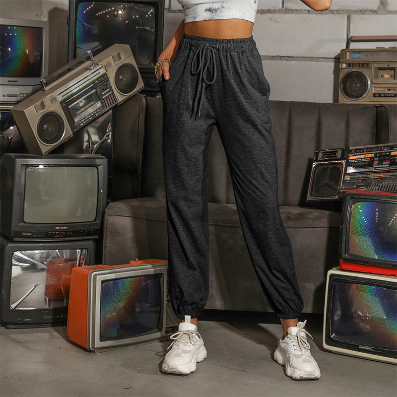 NOUVEAU RICHE Damen Jogginghosen Mit Kordelzug Moderner Schnitt Bequeme Passform Dunkelgrau